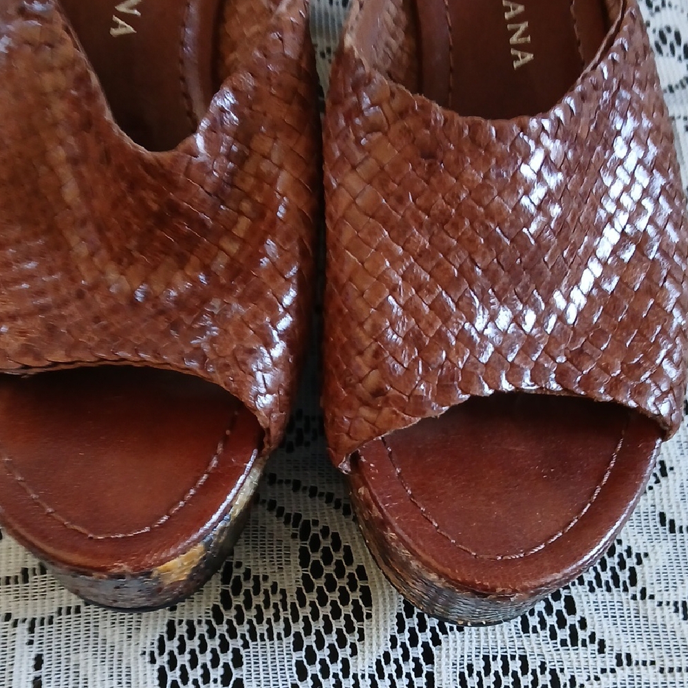 Pons Quintana Brown Woven Mules - Picture 8 of 9